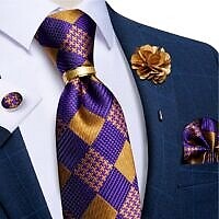 Luxury Purple Gold Striped