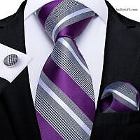 Luxury Grey Purple Striped