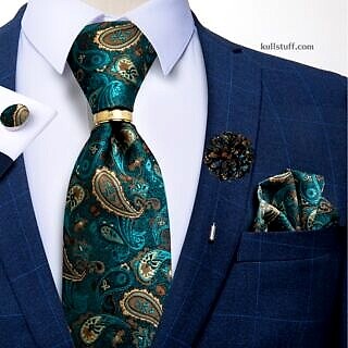 Luxury Teal Green Paisley