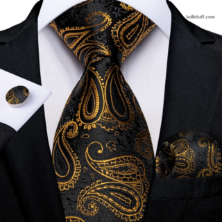 Luxury Black Yellow Paisley