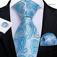 Luxury Light Blue Paisley