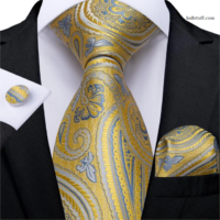 Luxury Yellow Silver Paisley