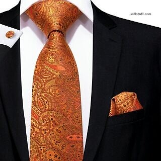 Orange Solid Paisley