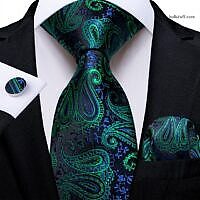 Luxury Teal Green Paisley-V153