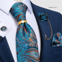 luxury Blue Orange Paisley