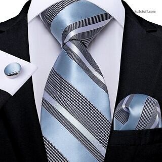 Luxury Black Blue Striped