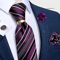 Luxury Black Purple Striped