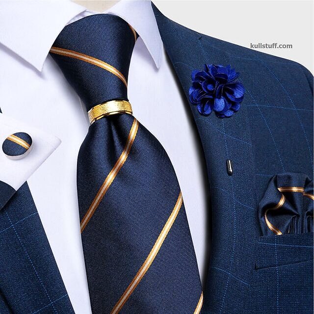 Luxury Blue Gold Striped