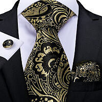 Luxury Gold Blue Black Paisley