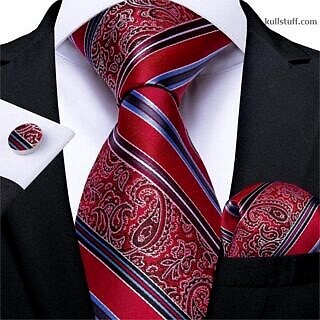 Luxury-Solid-Red-Striped-Paisley-V167