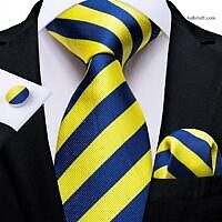 Luxury Yellow Blue Striped