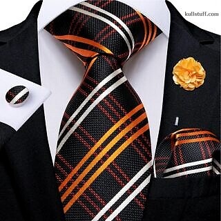 Luxury Black Orange Striped