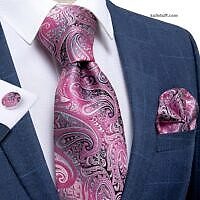 Luxury Black Pink Paisley