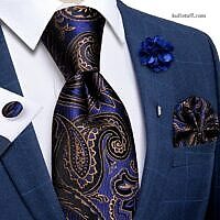 Luxury Blue Black Paisley