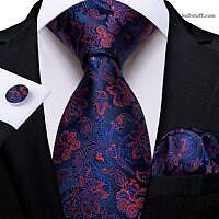 Luxury Blue Red Floral