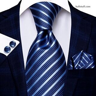 Luxury Blue White Striped