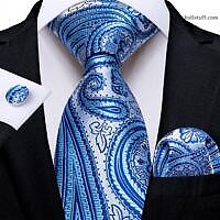 Luxury Sky Blue Paisley