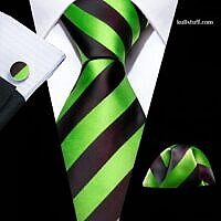 Luxury Black Green Striped-V159