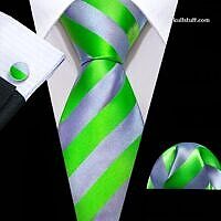 Luxury Grey Green Striped