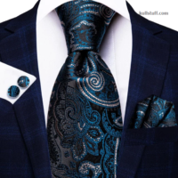 Luxury Black Blue Paisley-V173