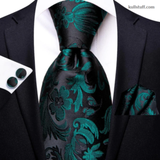 Luxury Black Cyan Floral-V321