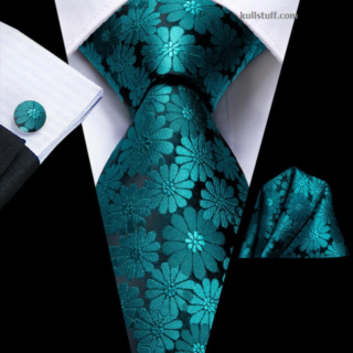 Luxury Black Cyan Floral-V337