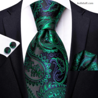 Luxury Black Green Floral-V334