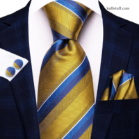 Luxury Gold Blue Striped-V333