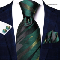 Luxury Green Black Striped-V177