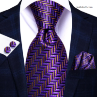 Luxury Purple Gold Plaid-V317