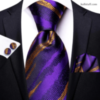 Luxury Purple Gold Striped-V316