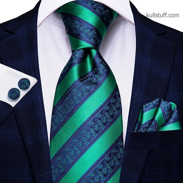 Luxury Blue Green Stripped-V363