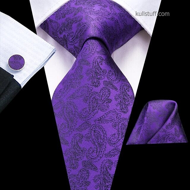 Luxury Purple Black Paisley-V357